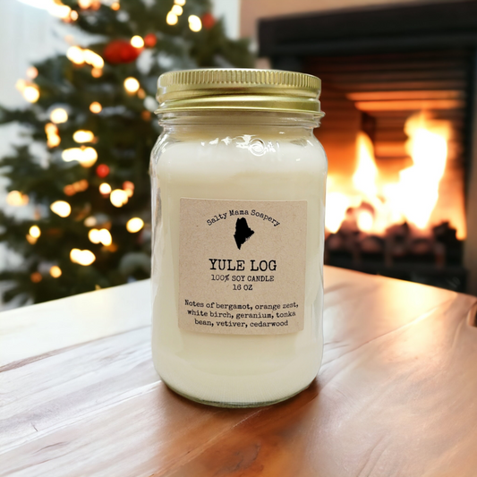 Yule Log Mason Jar Candle