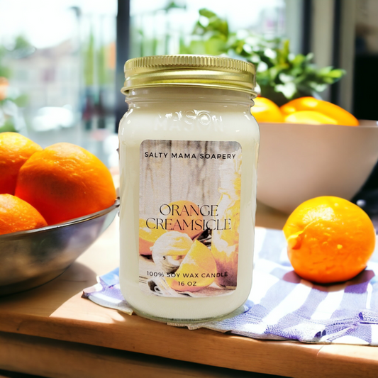 Orange Creamsicle Mason Jar Candle