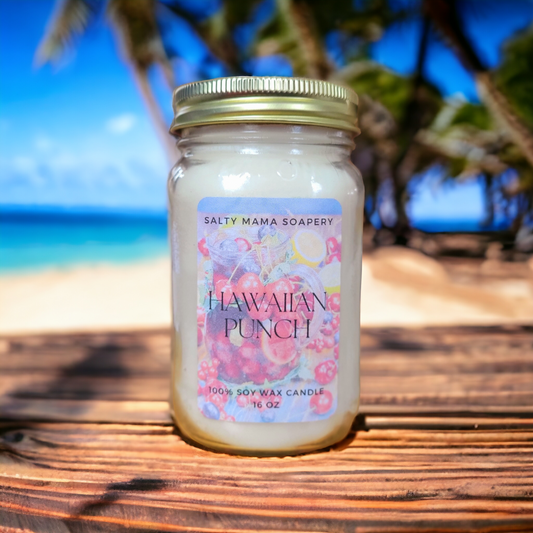 Hawaiin Punch Mason Jar Candle