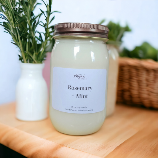 Rosemary + Mint Mason Jar Candle