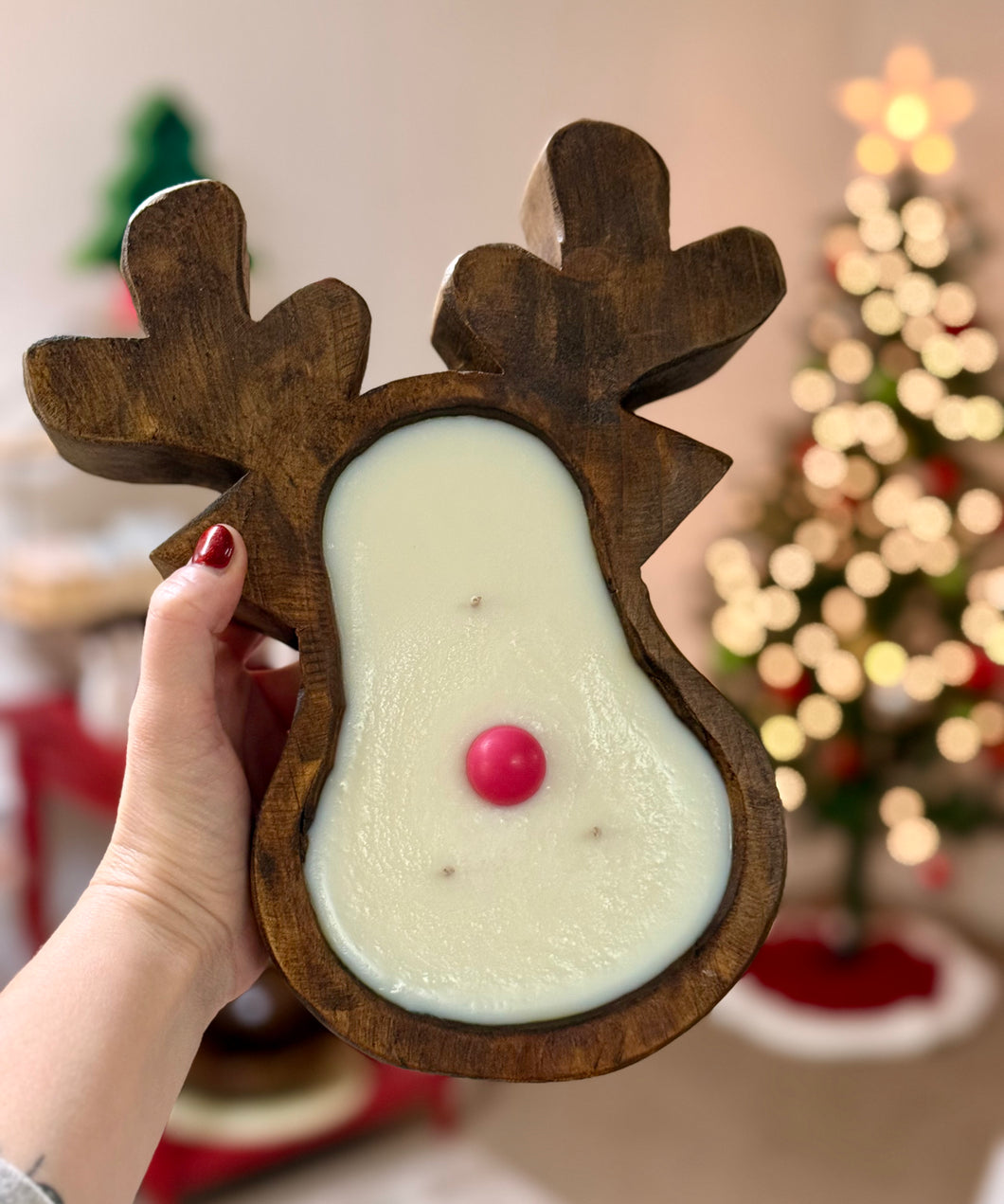 Balsam Fir Reindeer Dough Bowl Candle